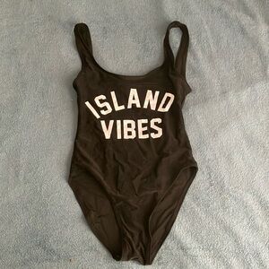 One-piece “Island Vibes” swimsuit; small
